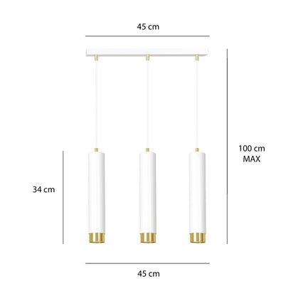 Kibo 3 pendellampe hvid/guld