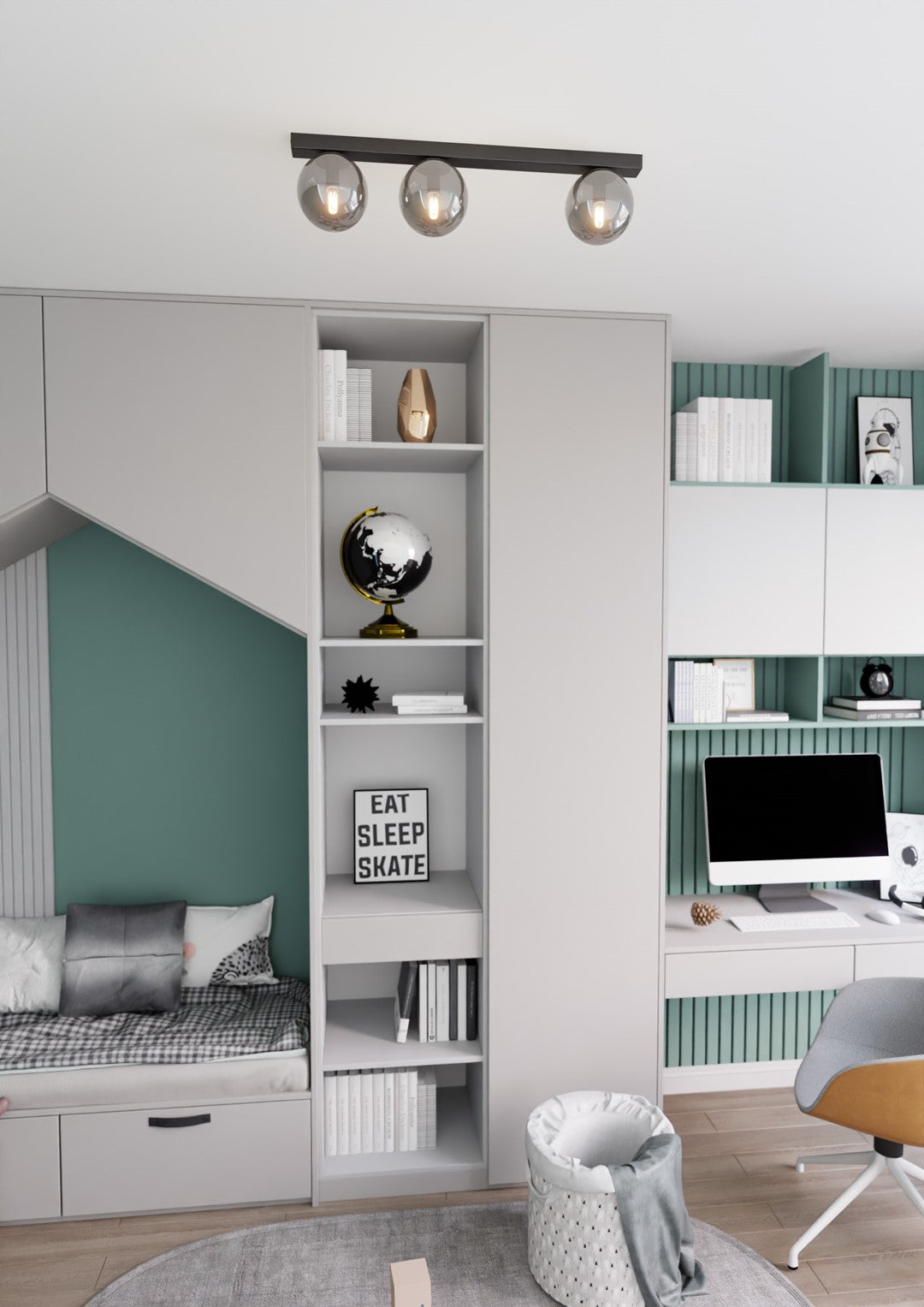 Fit 3 loftlampe sort/grafit