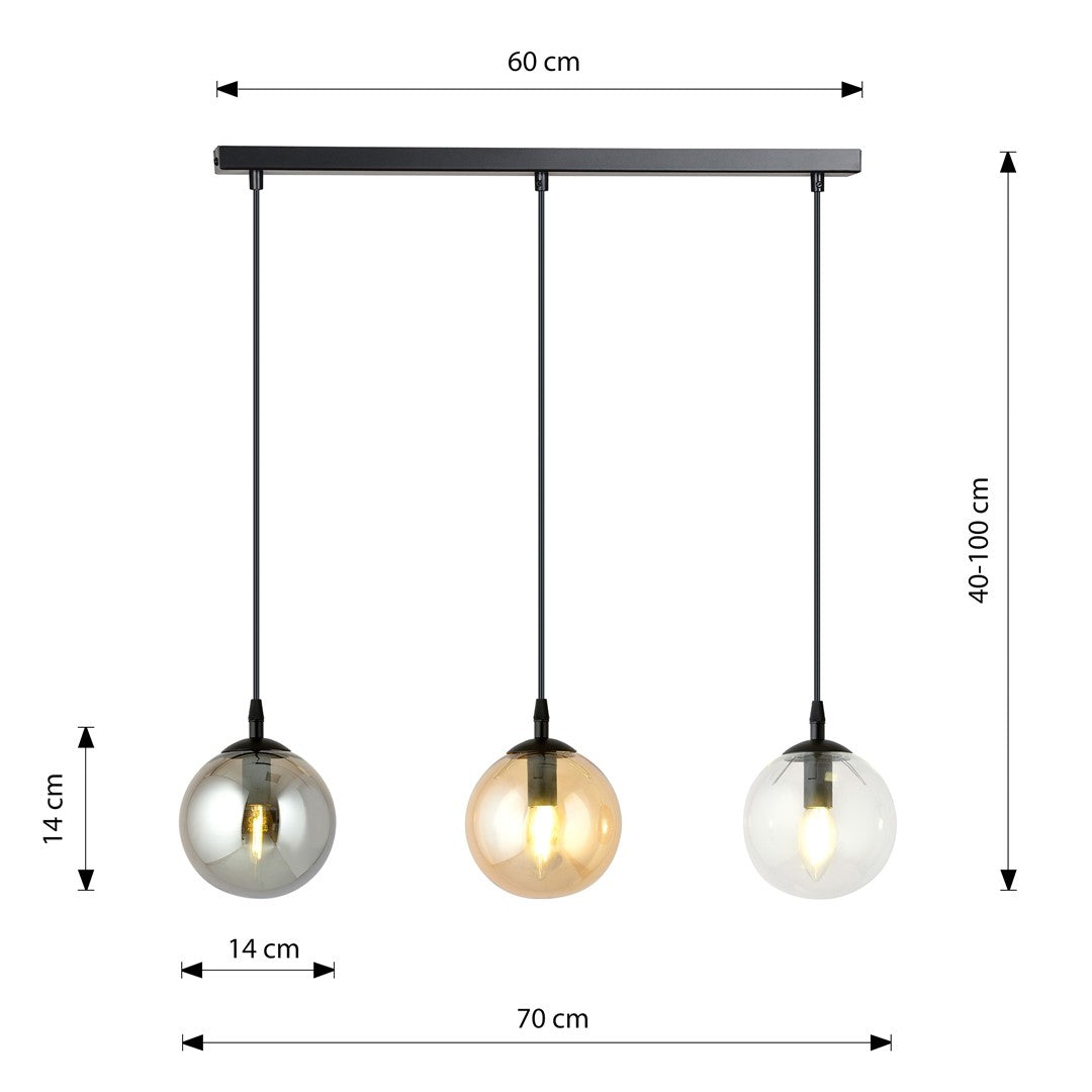 Cosmo 3 pendellampe blå/blandet