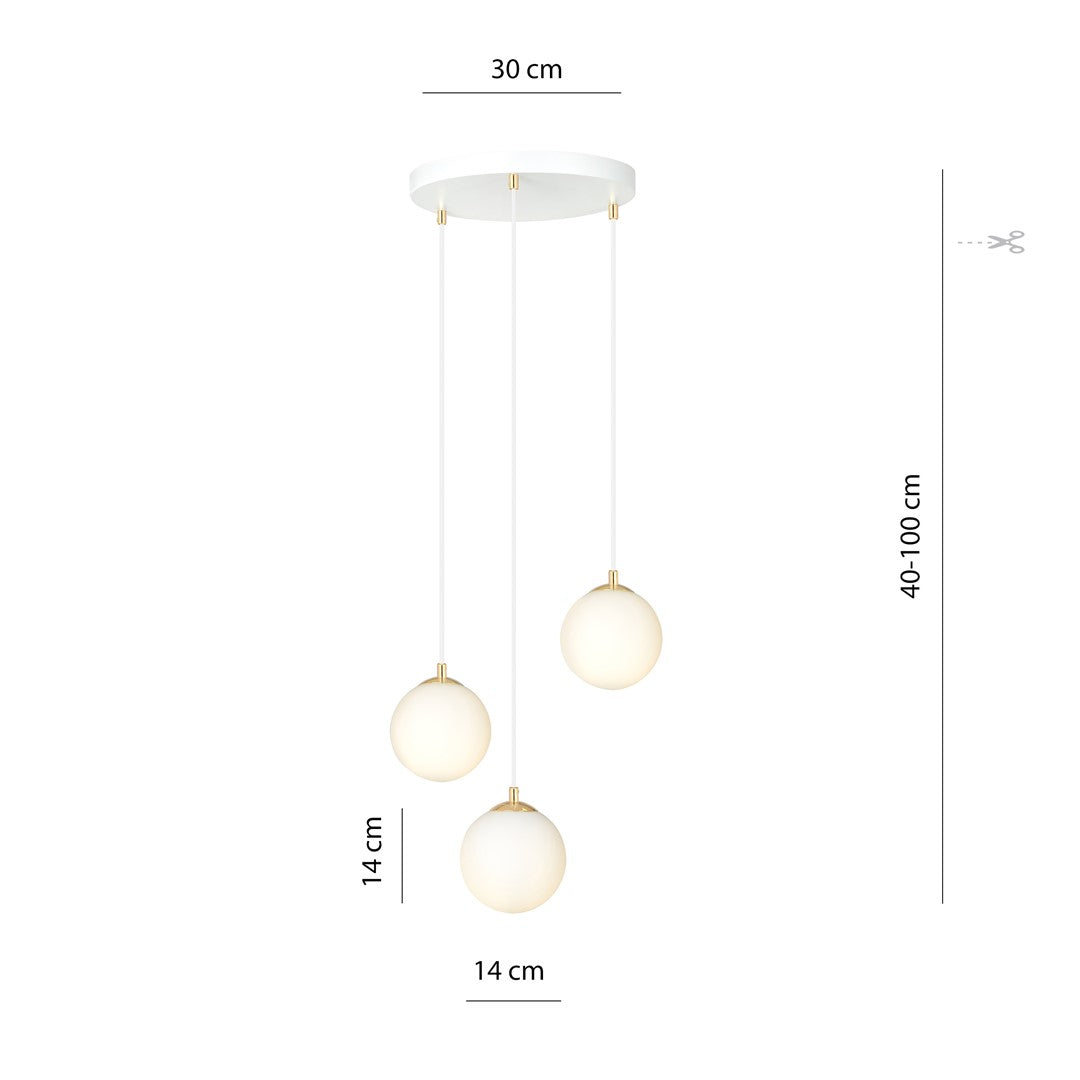 Royal 3 pendellampe hvid