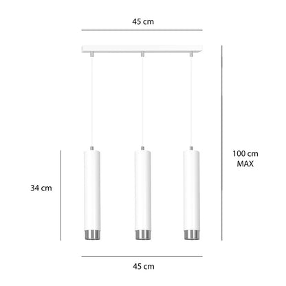Kibo 3 pendellampe hvid/krom