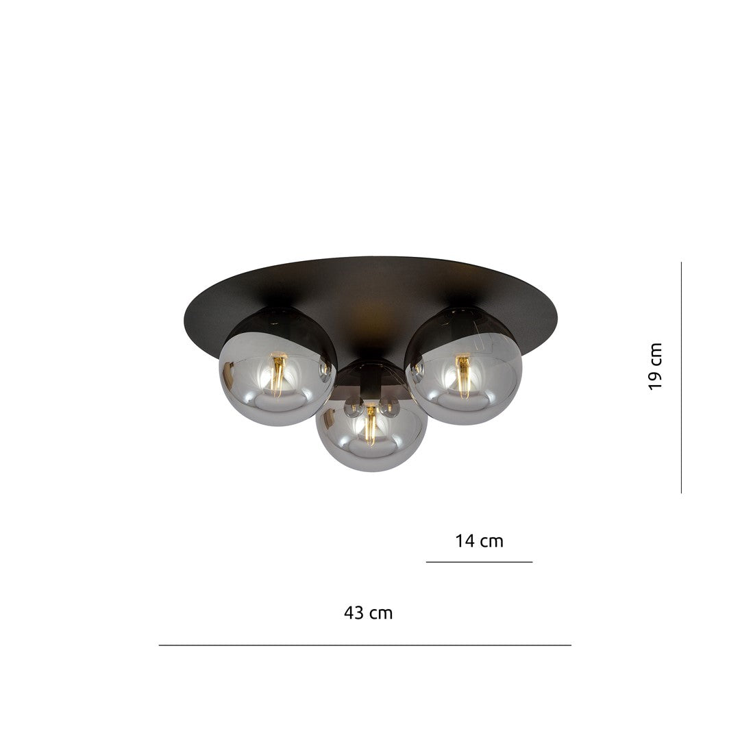 Solar 3 loftlampe sort/grafit