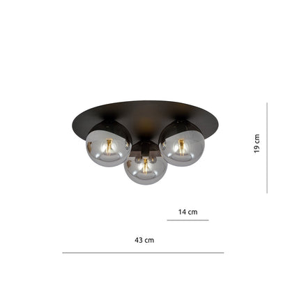 Solar 3 loftlampe sort/grafit