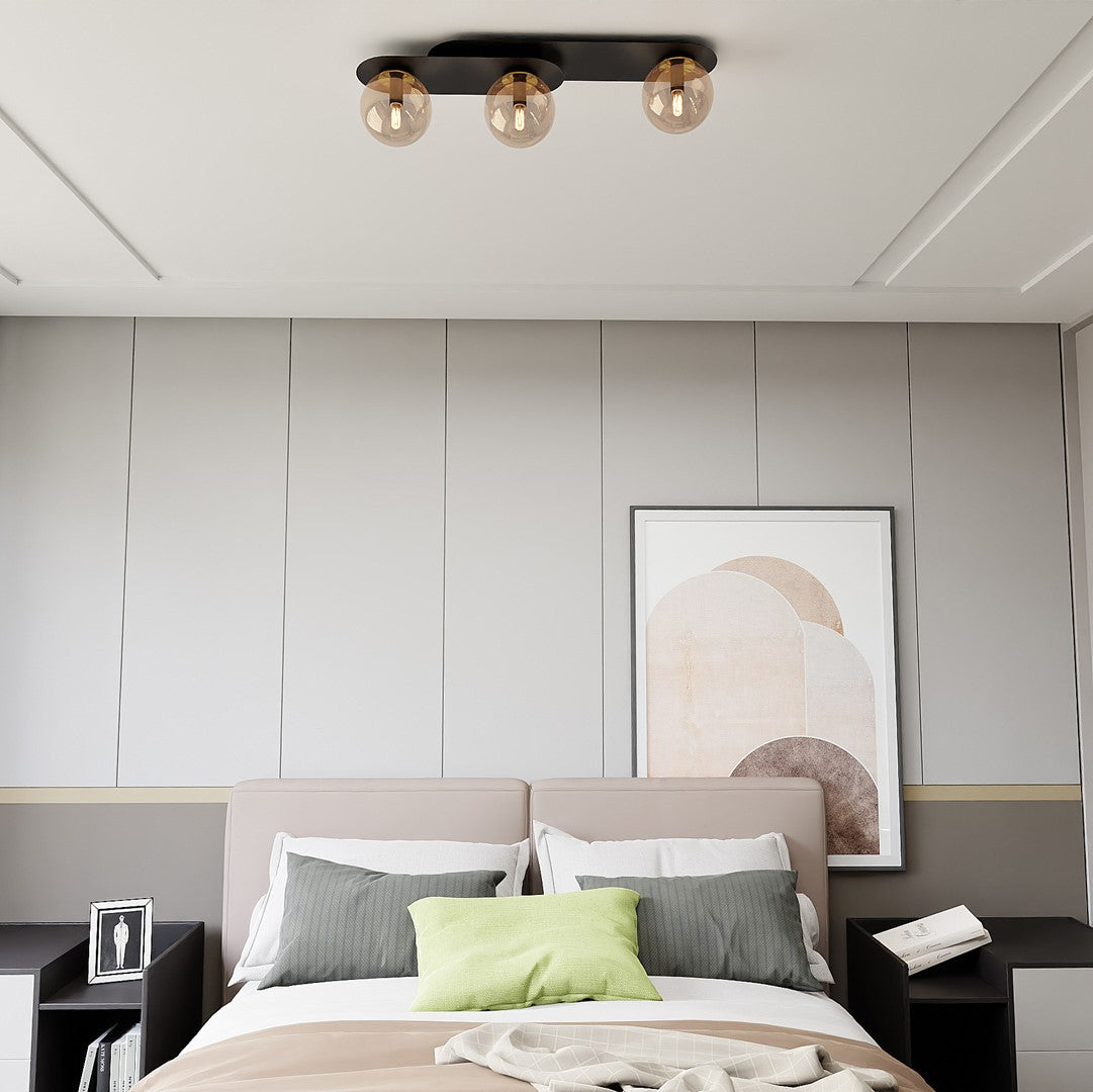 Plaza 3 loftlampe sort/ravfarvet