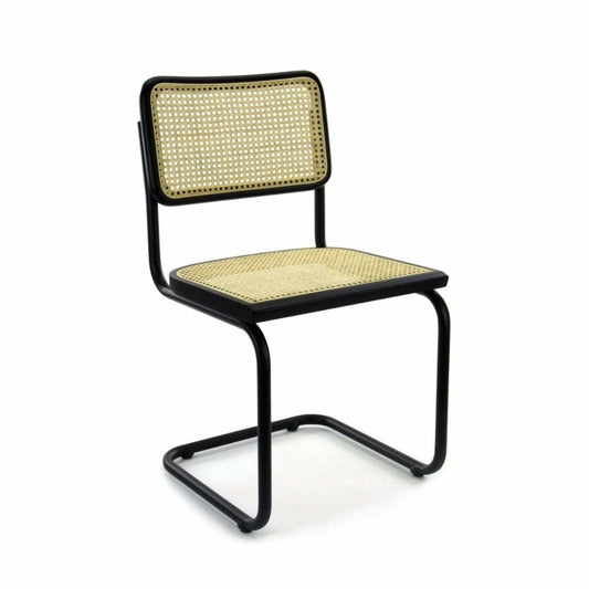 Sæt af 4 spisestole i rotandesign, sort, Bas