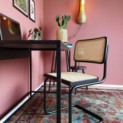 Sæt af 4 spisestole i rotandesign, sort, Bas