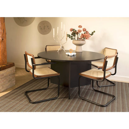 Sæt af 4 spisestole i rotandesign, sort, Bas
