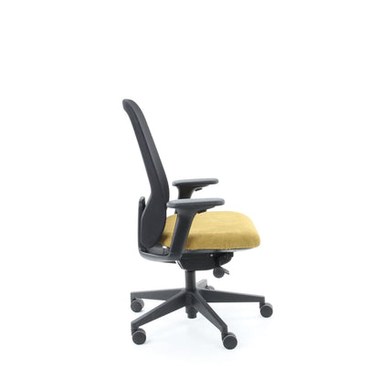 Workliving Nora Mesh Yellow Regain - Ergonomisk kontorstol NEN1335