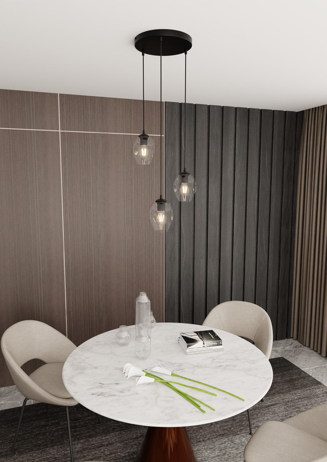 Istar 3 premium pendellampe sort/gennemsigtig