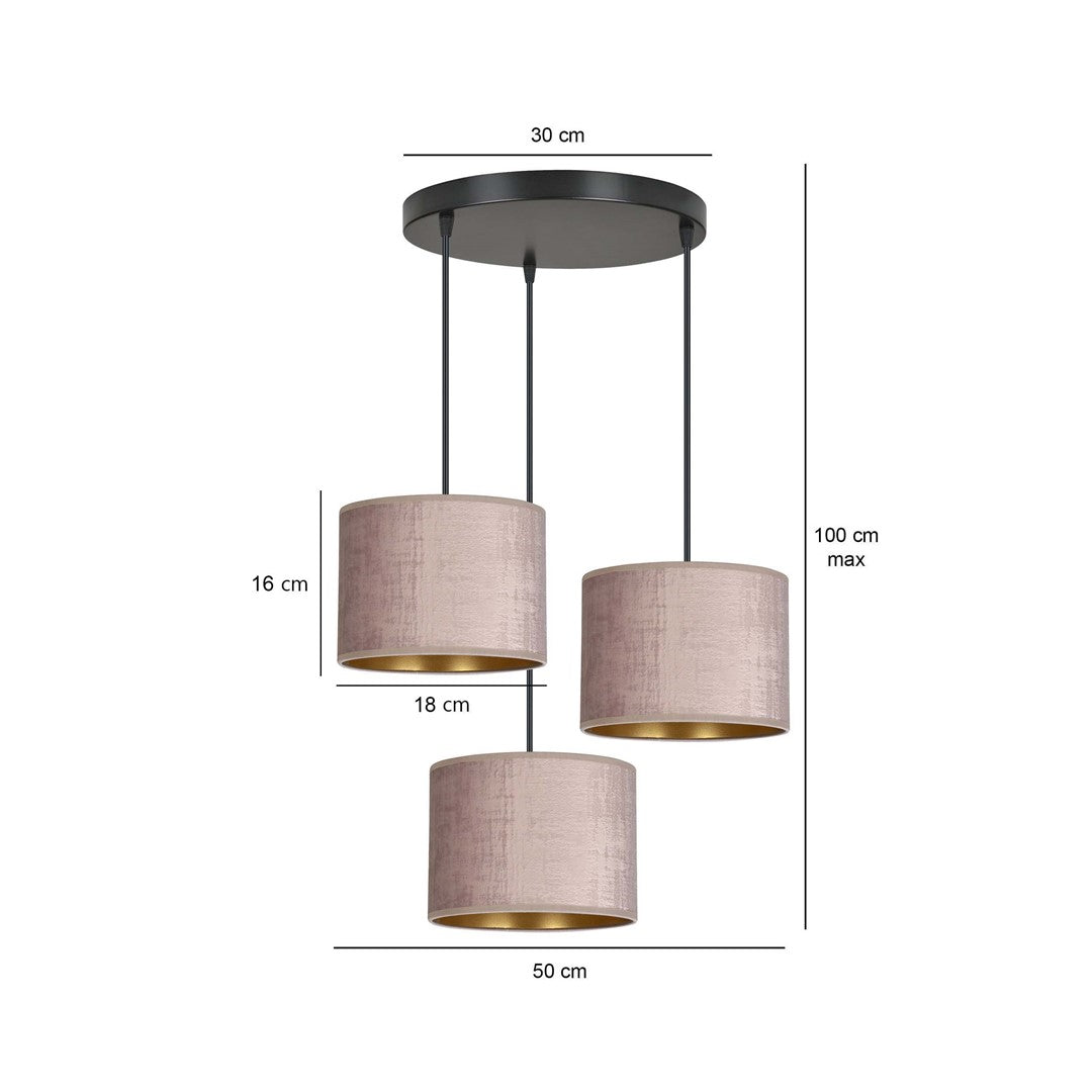 Hilde 3 premium pendellampe rosa