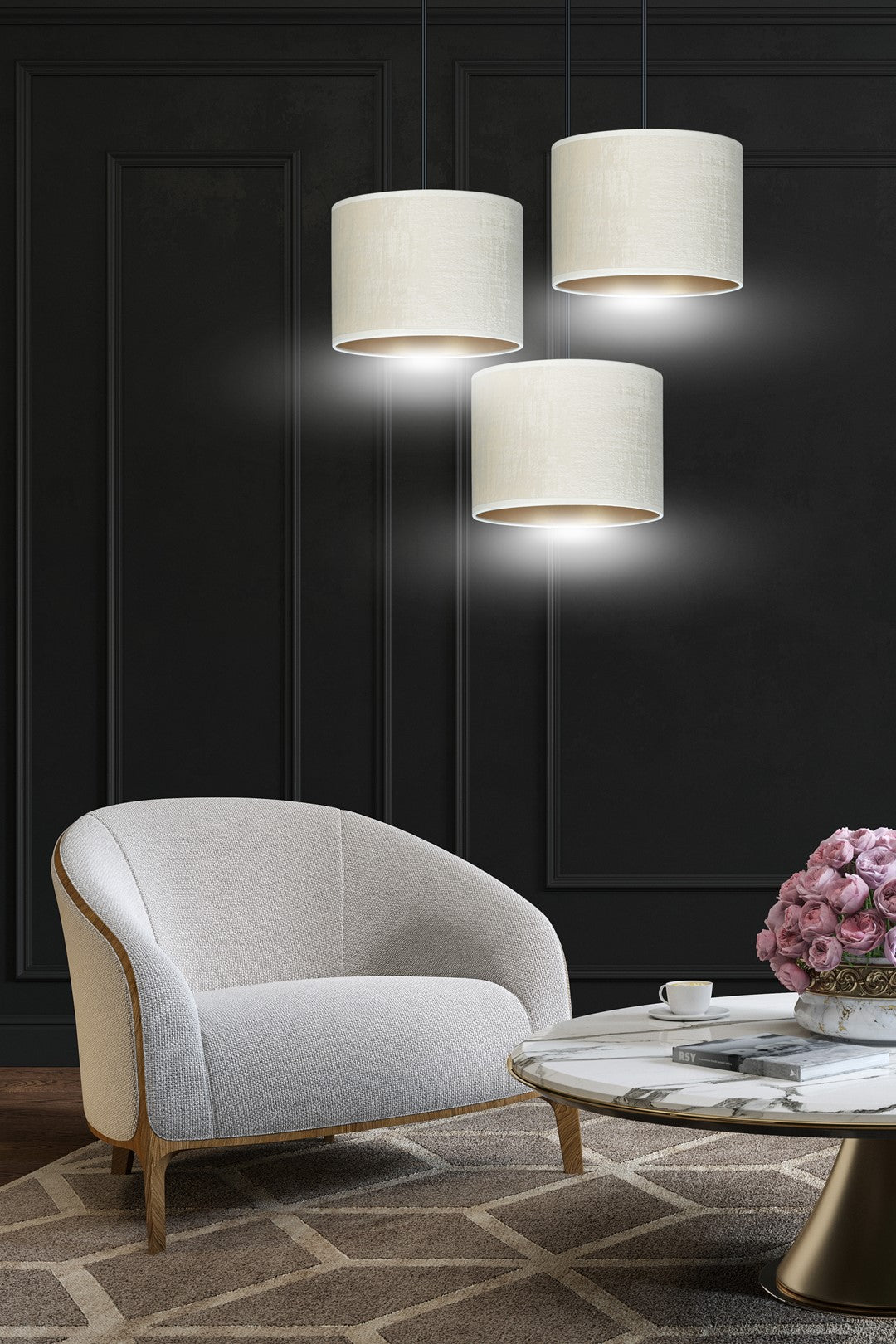 Hilde 3 premium pendellampe hvid