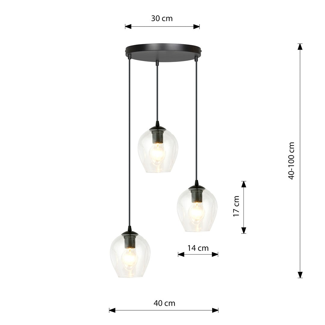 Istar 3 premium pendellampe sort/gennemsigtig