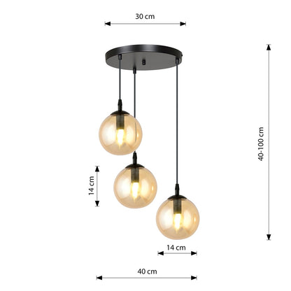 Cosmo 3 premium pendant light amber