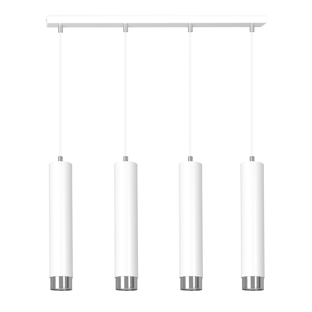 Kibo 4 pendellampe hvid/krom