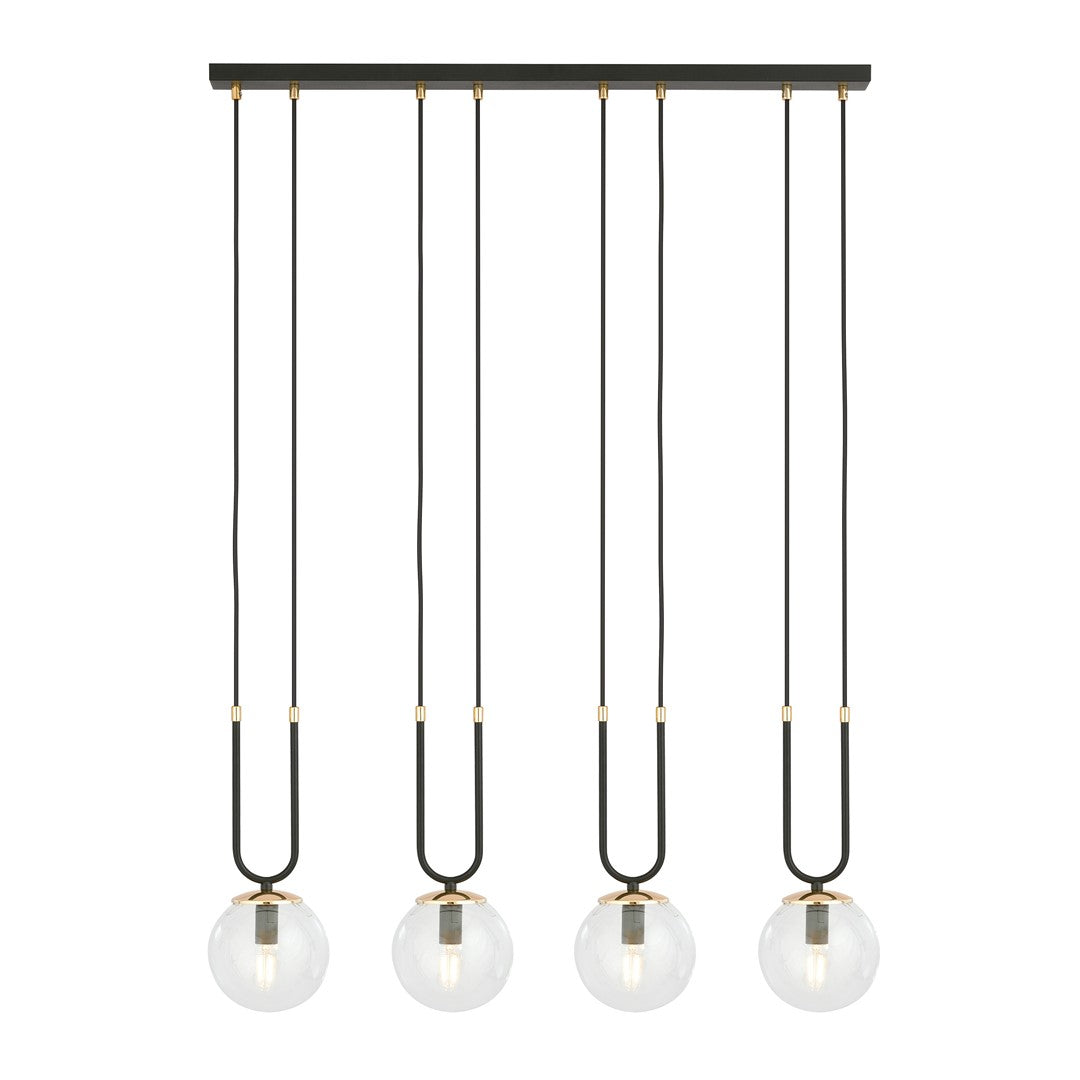 Glam 4 pendellampe sort/transparent