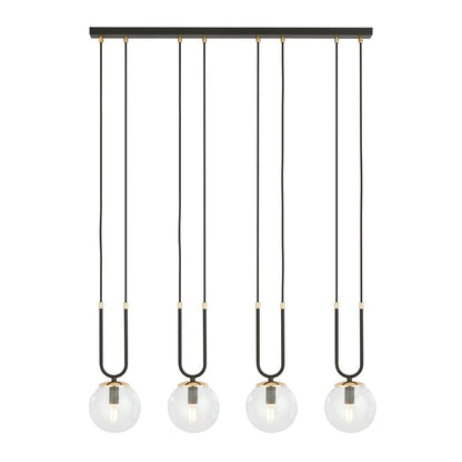 Glam 4 pendellampe sort/transparent