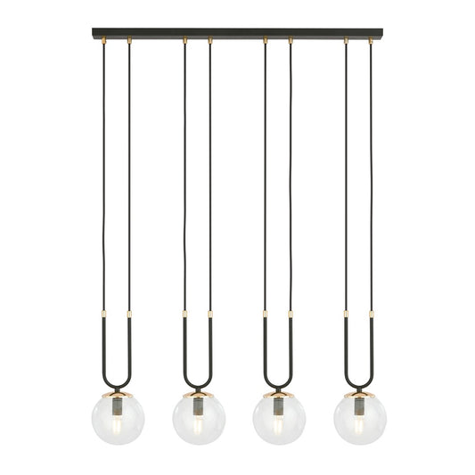 Glam 4 pendellampe sort/transparent