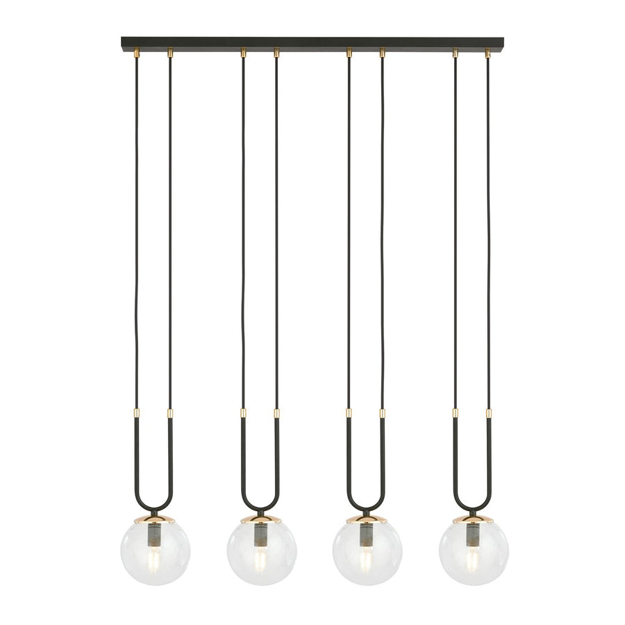 Glam 4 pendellampe sort/transparent