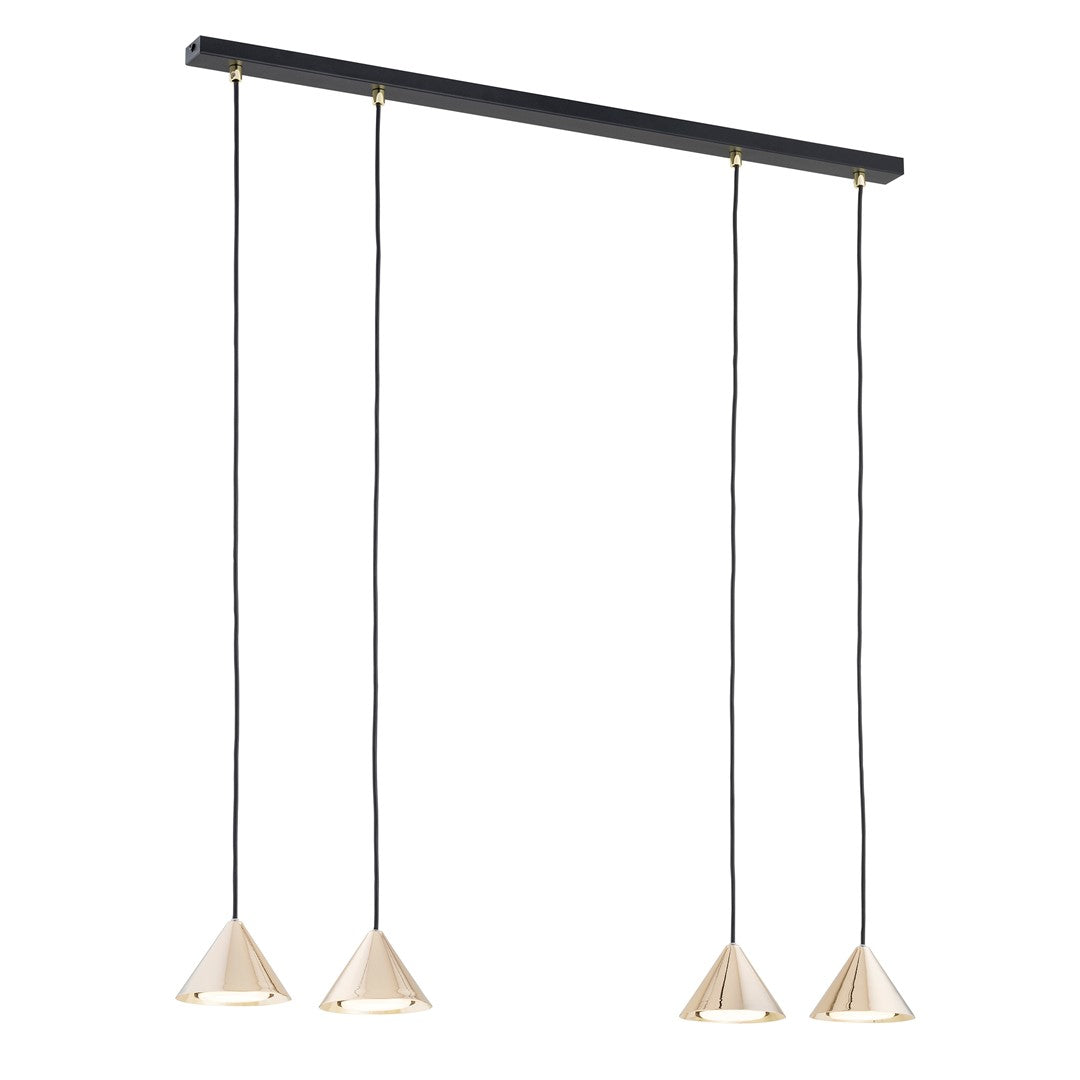 Elit 4 pendellampe sort/guld