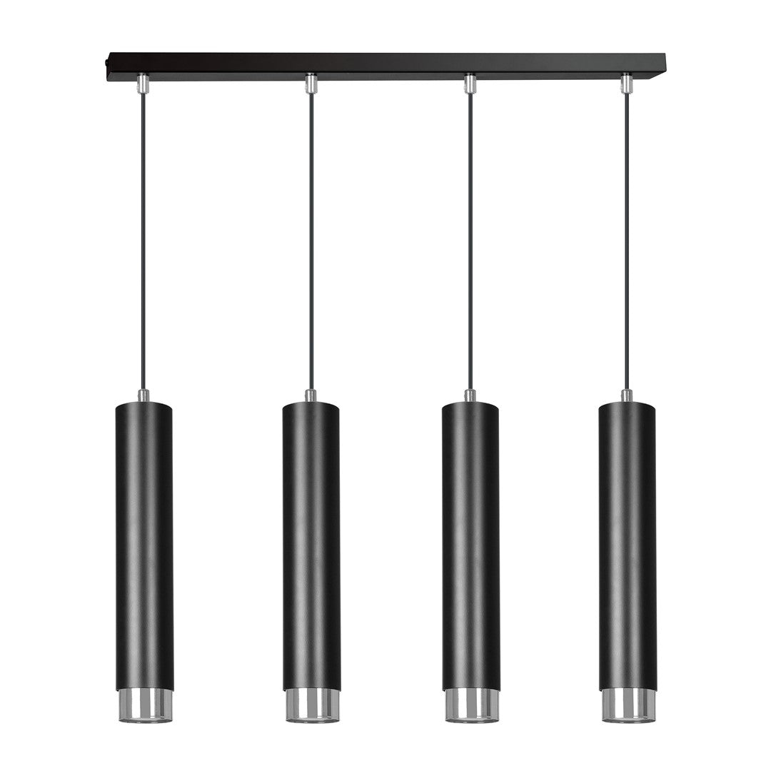Kibo 4 pendellampe sort/krom