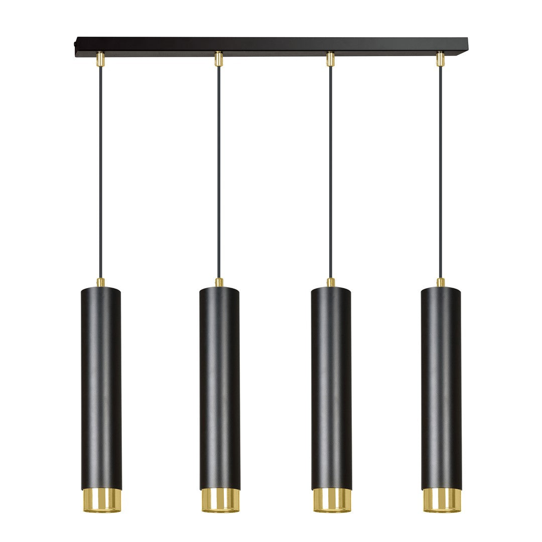Kibo 4 pendellampe sort/guld
