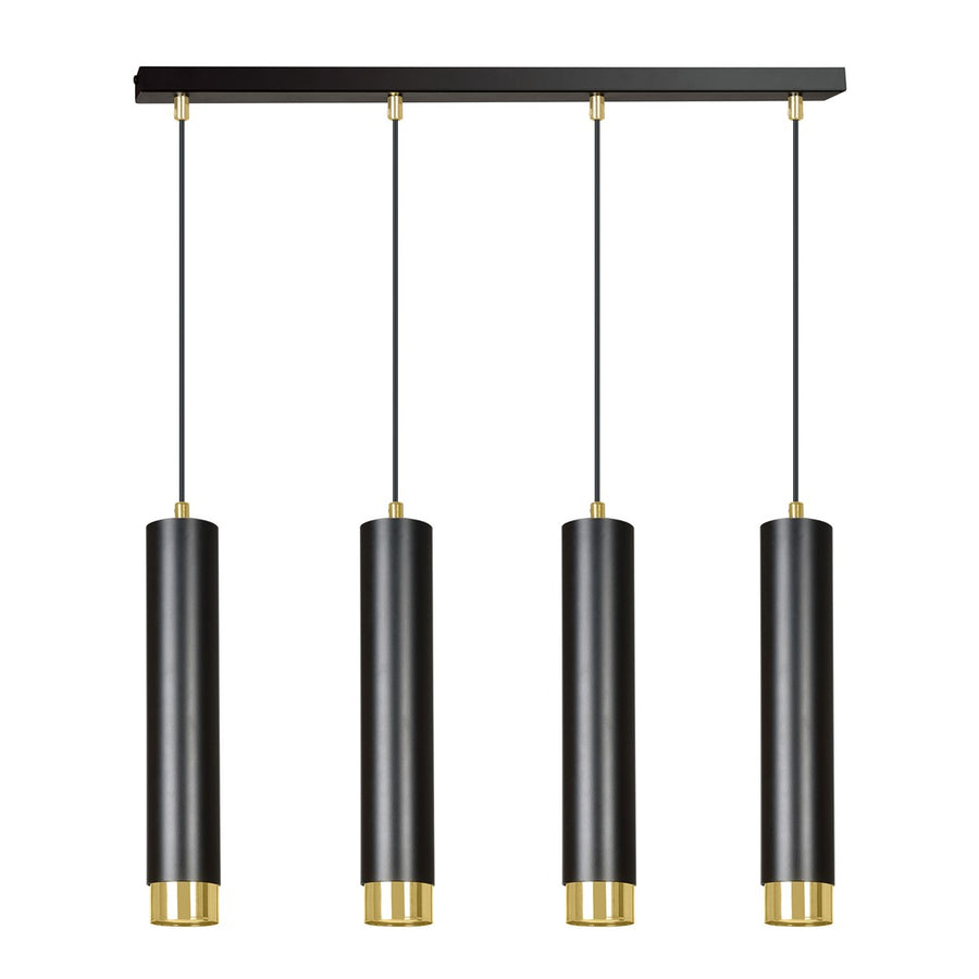 Kibo 4 pendellampe sort/guld