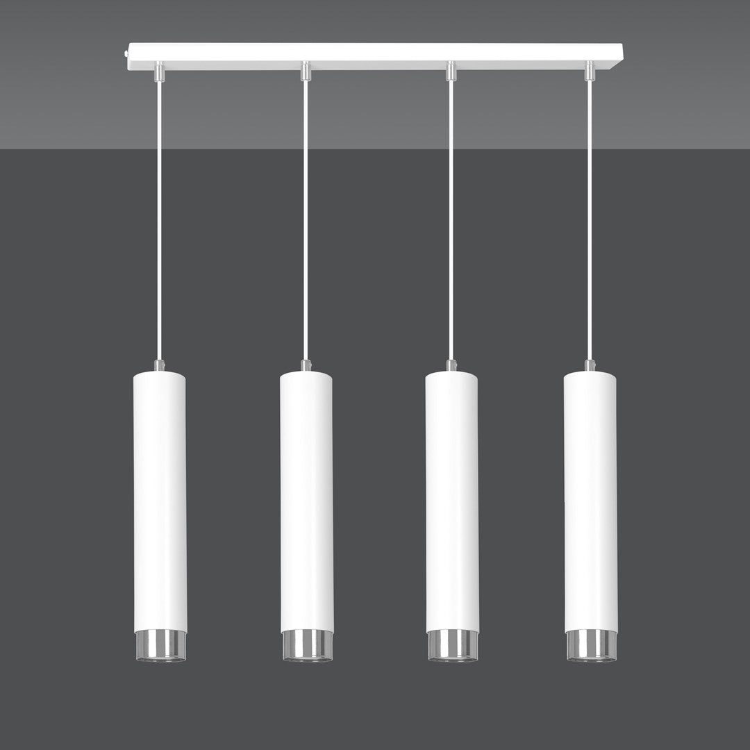 Kibo 4 pendellampe hvid/krom