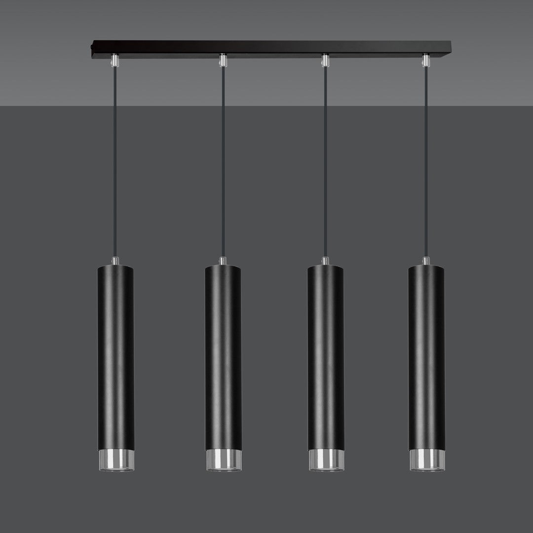 Kibo 4 pendellampe sort/krom