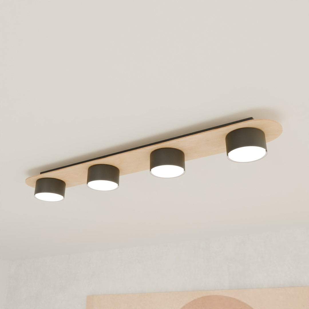 Diaz 4 loftlampe sort/træ