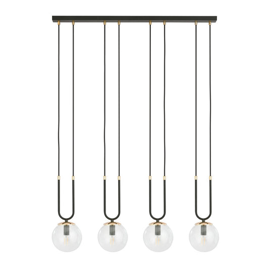 Glam 4 pendellampe sort/transparent