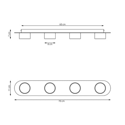 Diaz 4 loftlampe sort