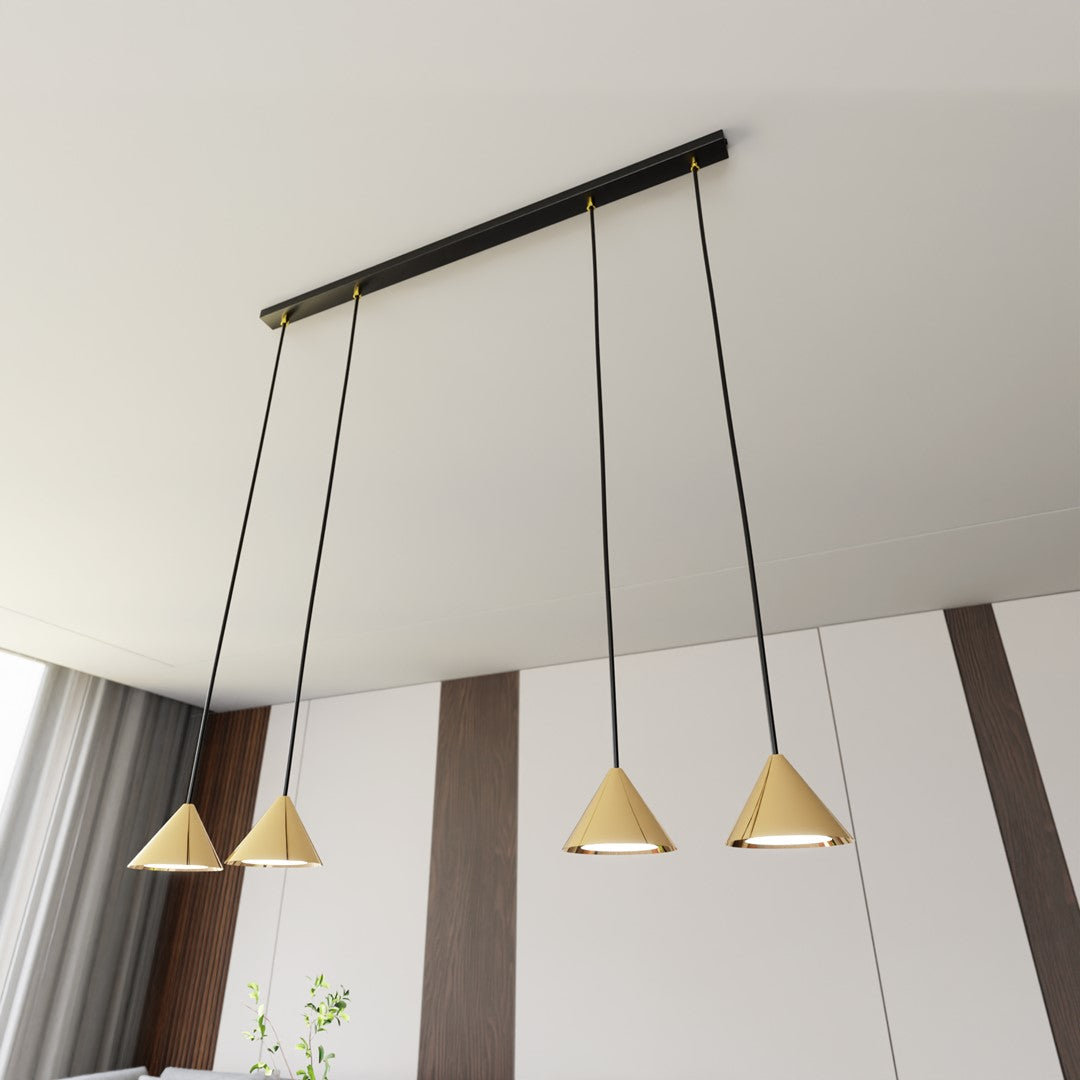 Elit 4 pendellampe sort/guld