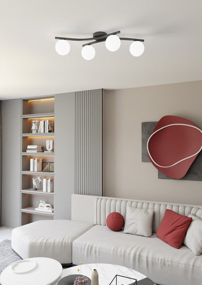 Opus 4 loftlampe sort/opal