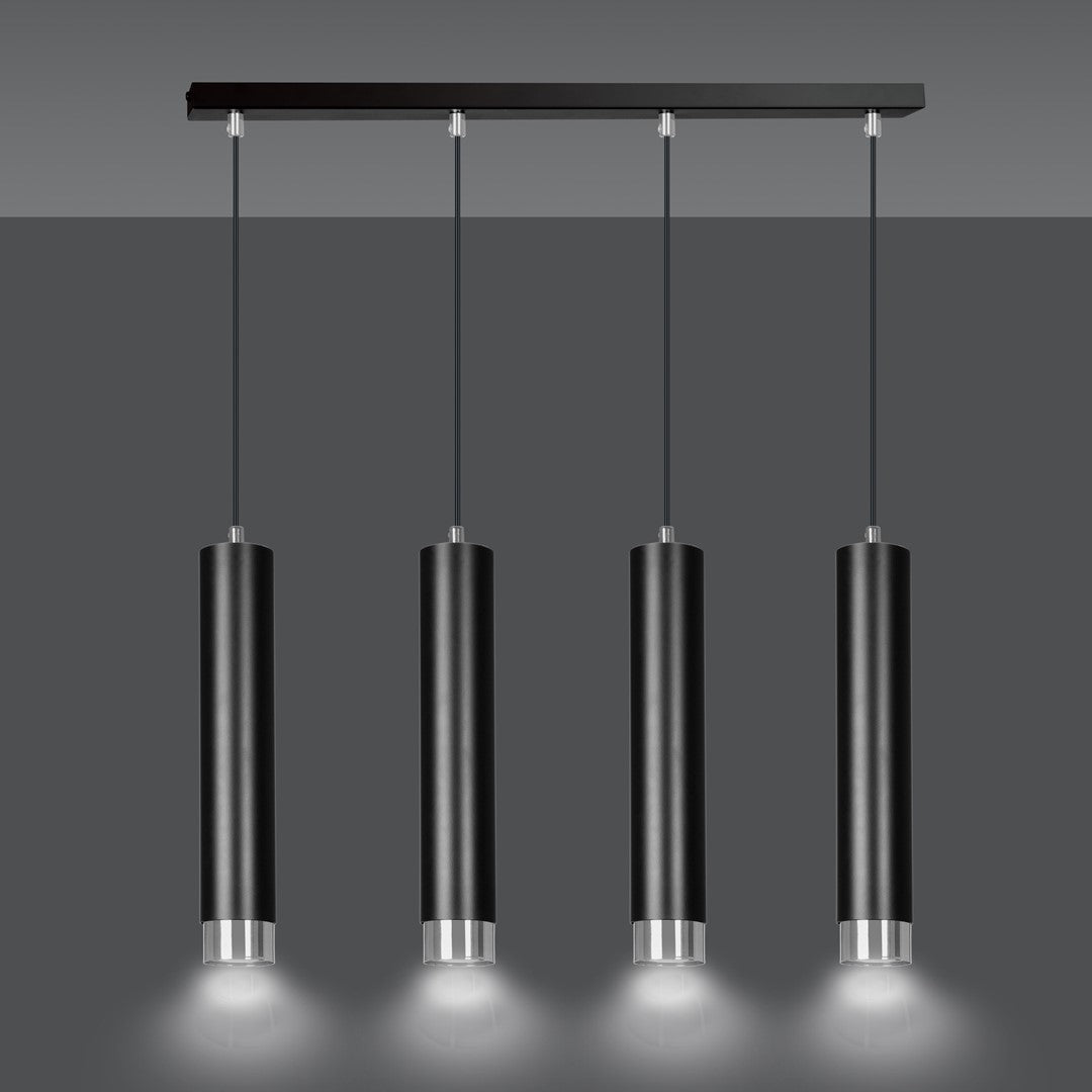 Kibo 4 pendellampe sort/krom