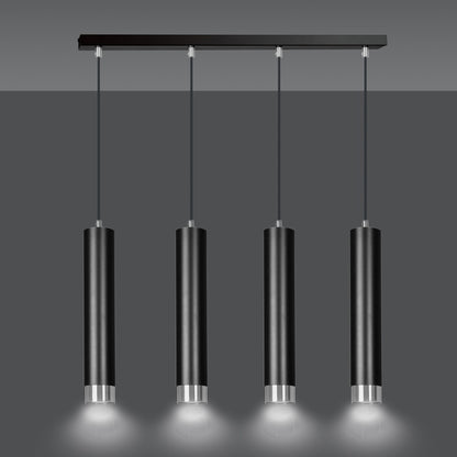 Kibo 4 pendellampe sort/krom