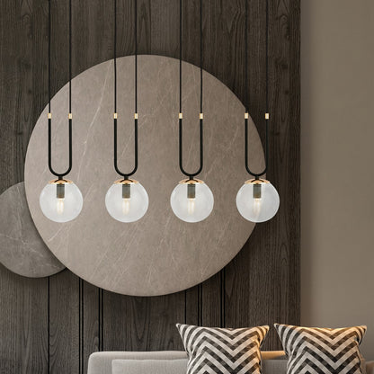 Glam 4 pendellampe sort/transparent