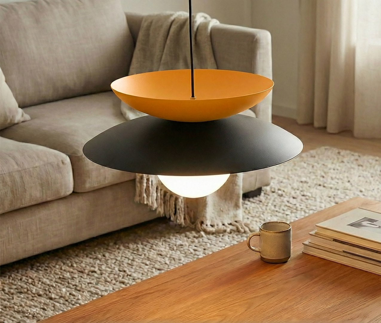 Nagoya 1 pendellampe sort/orange