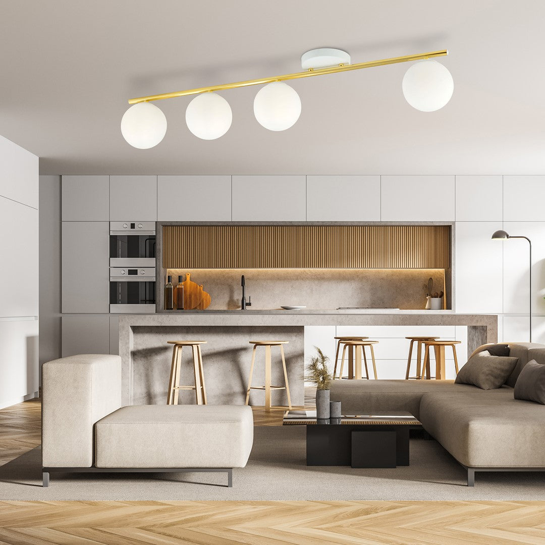 Monza 4 loftlampe hvid/opal