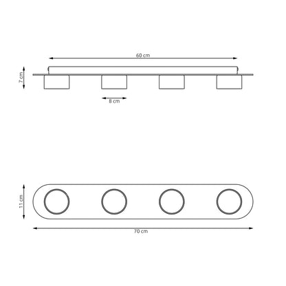 Diaz 4 loftlampe sort/træ