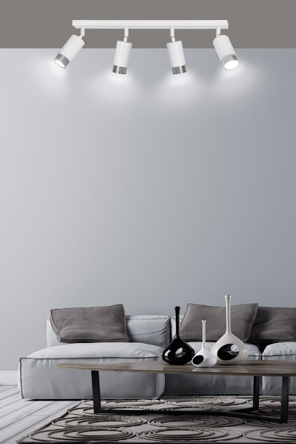 Hiro 4 loftspot hvid/krom
