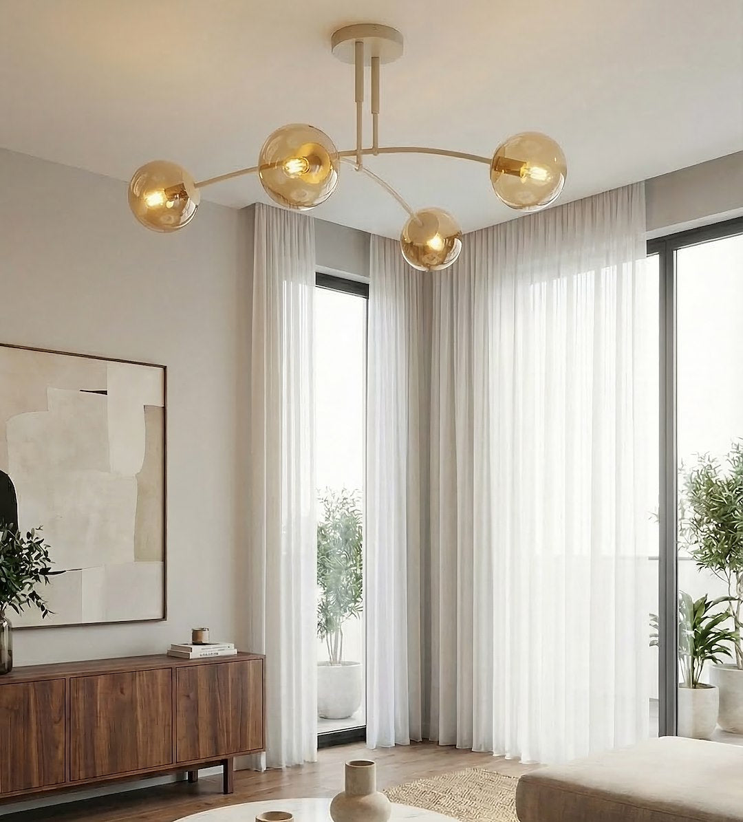 Pregos 4 loftlampe mokka/honning