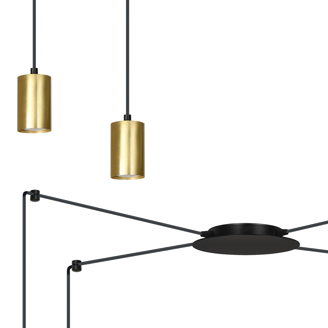 Traker 4 pendellampe sort/guld