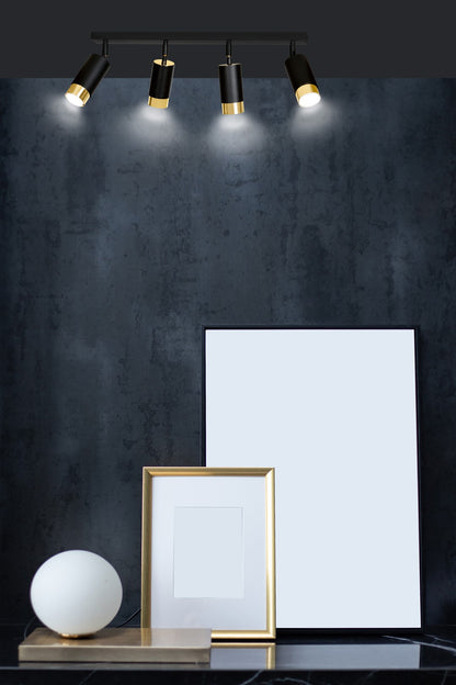 Hiro 4 ceiling spotlight black/gold