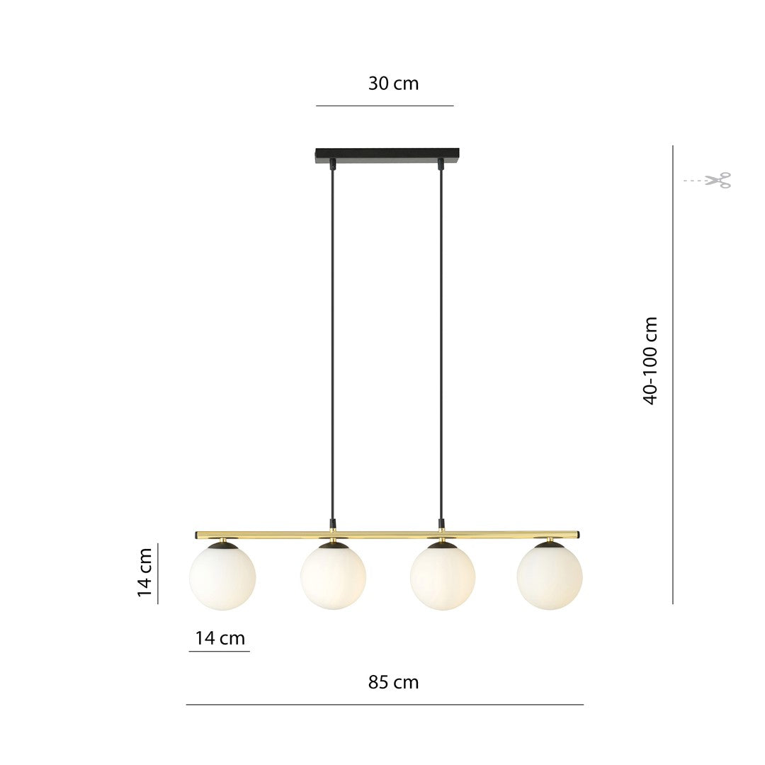 Allora 4 pendellampe sort/opal