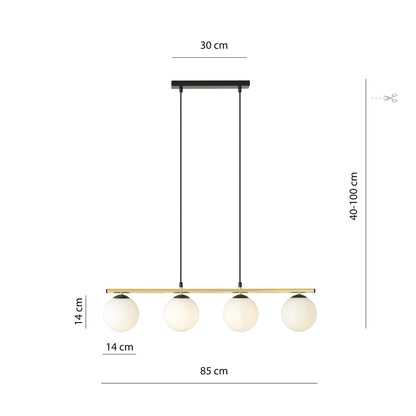 Allora 4 pendellampe sort/opal