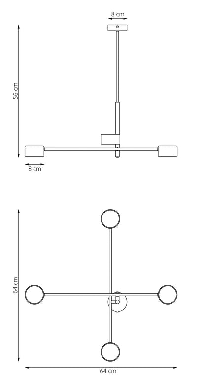 Natsu 4 loftlampe sort