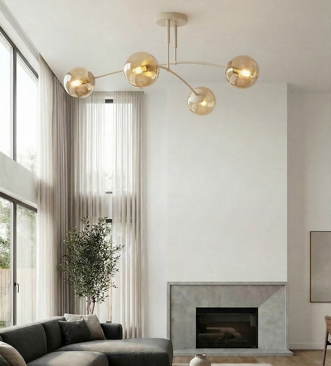 Pregos 4 loftlampe mokka/honning