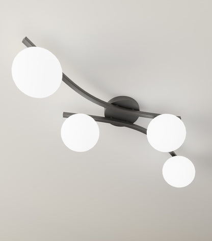 Opus 4 loftlampe sort/opal