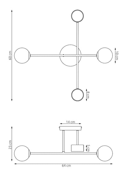 Holon 4 loftlampe sort