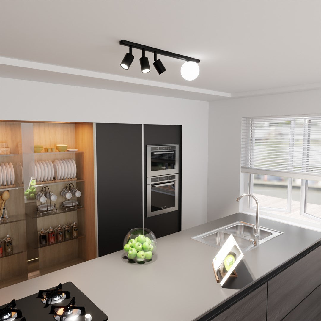 Baster 4 loftlampe sort